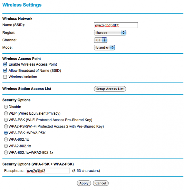 Netgear MBR624GU: Wireless Settings