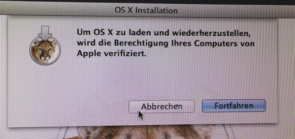 Herunterladen der aktuellsten Version von Mountain Lion