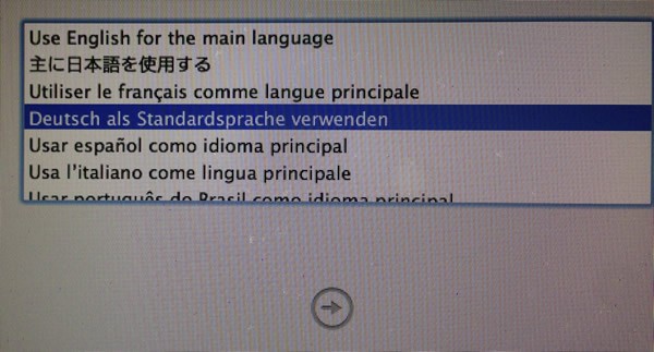 "Deutsch als Standardsprache" auswählen