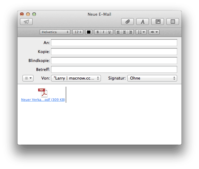 Neues E-Mail mit Anhang