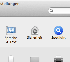 Kategorie Sicherheit in den Systemeinstellungen
