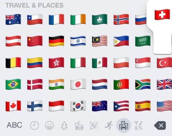 Neue Flaggen in iOS 8.3.
