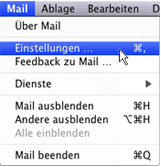 Mail -> Einstellungen