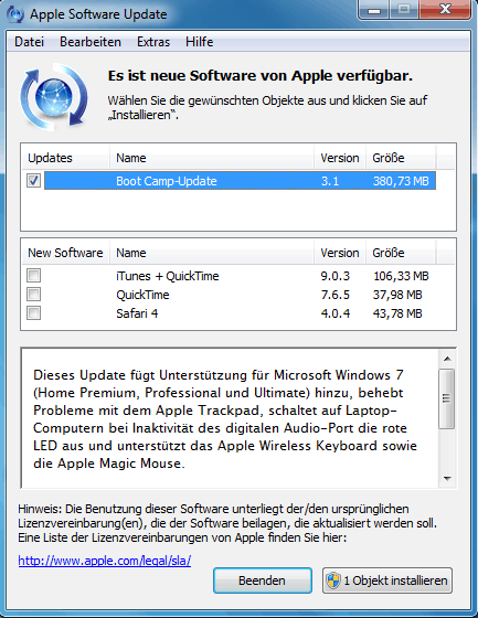 Apple Software Update Windows 7