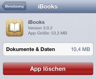 Löschen der iBooks-App